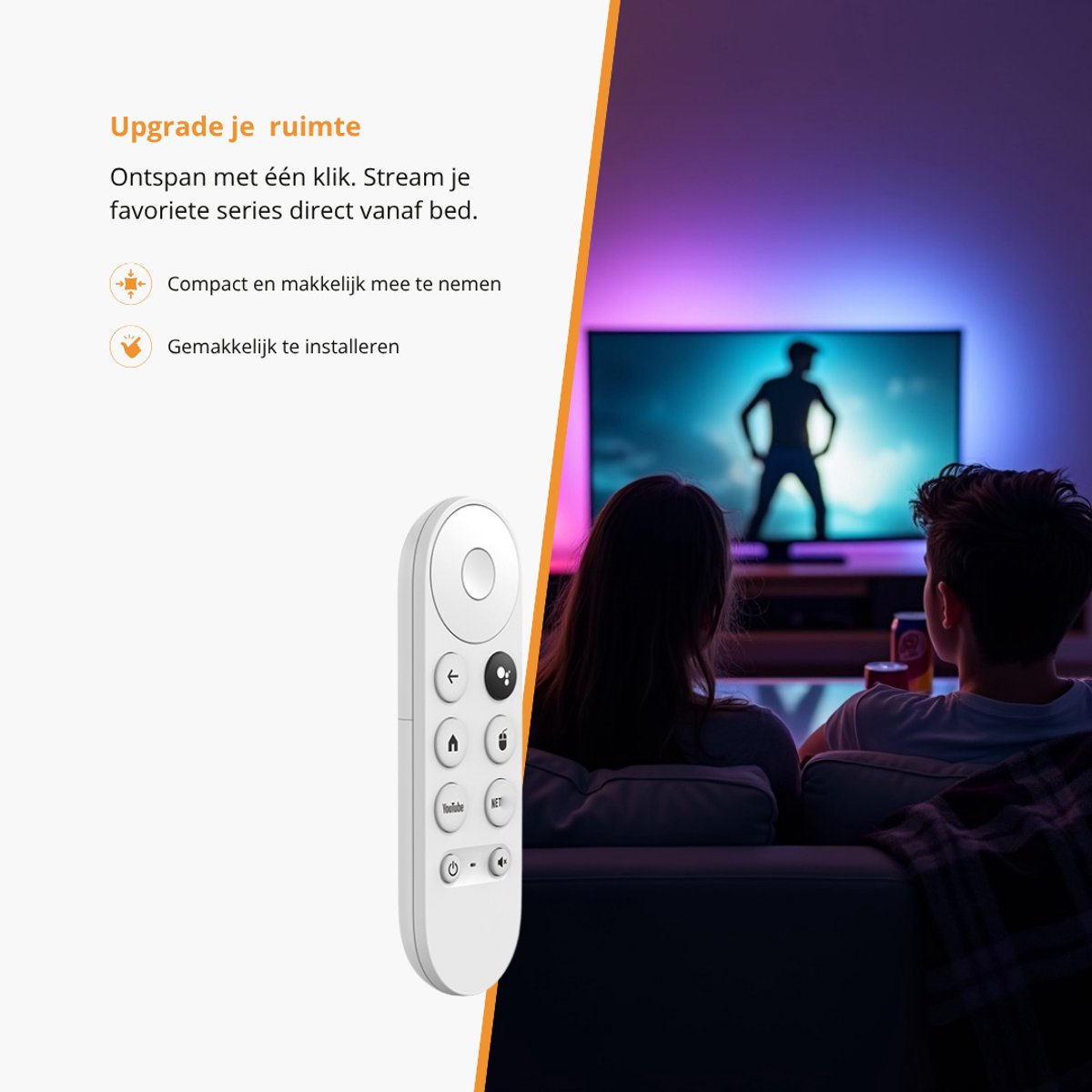 Chromecast met Google TV achterkant