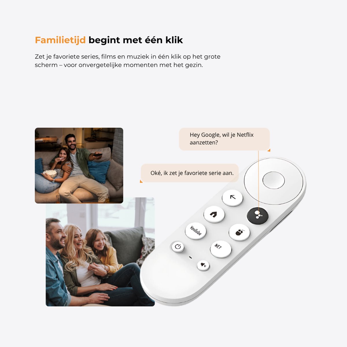 Chromecast met Google TV afstandsbediening